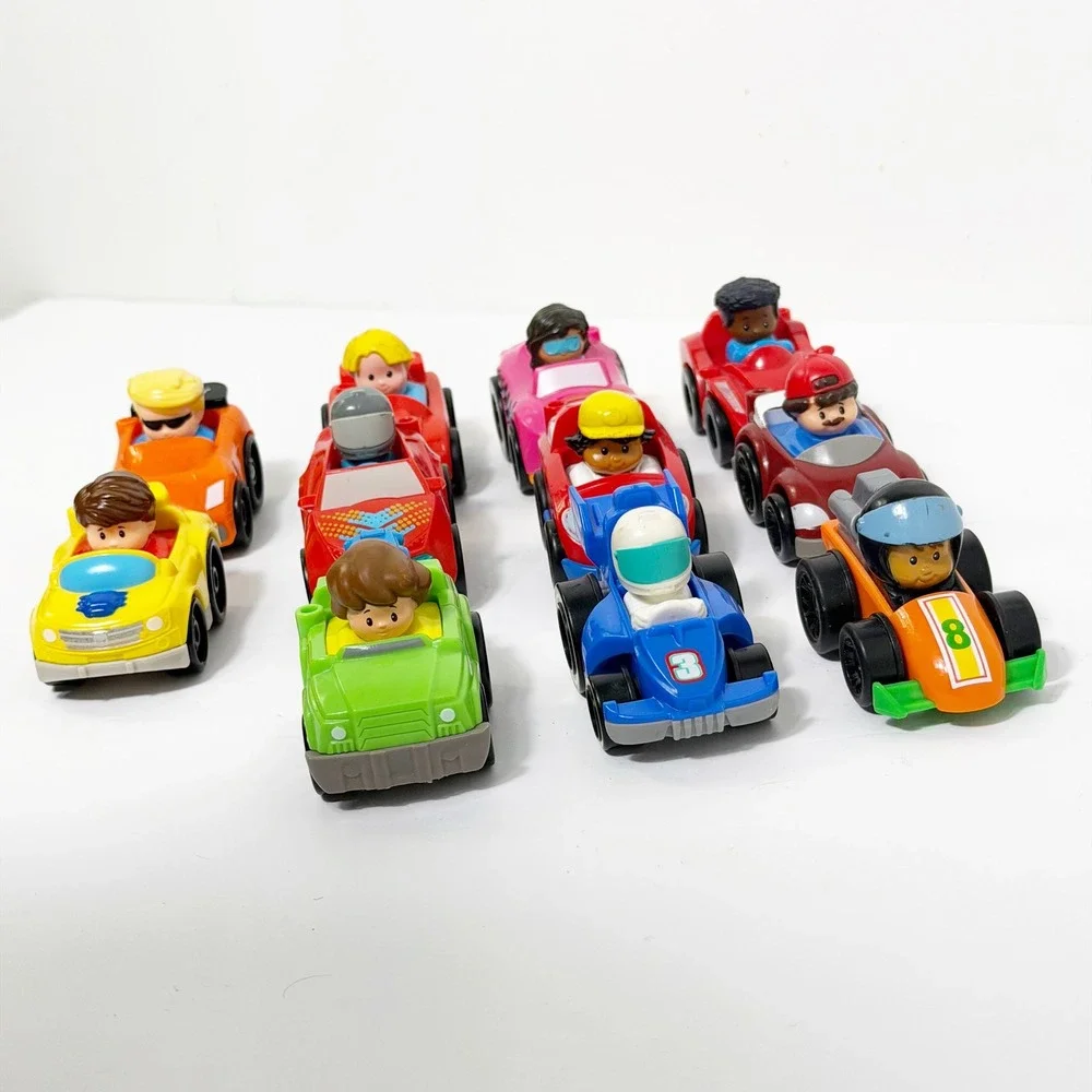 Fisher Price Little People Wheelies Racers Car Lot of 11 Cars Toy Trucks Figures